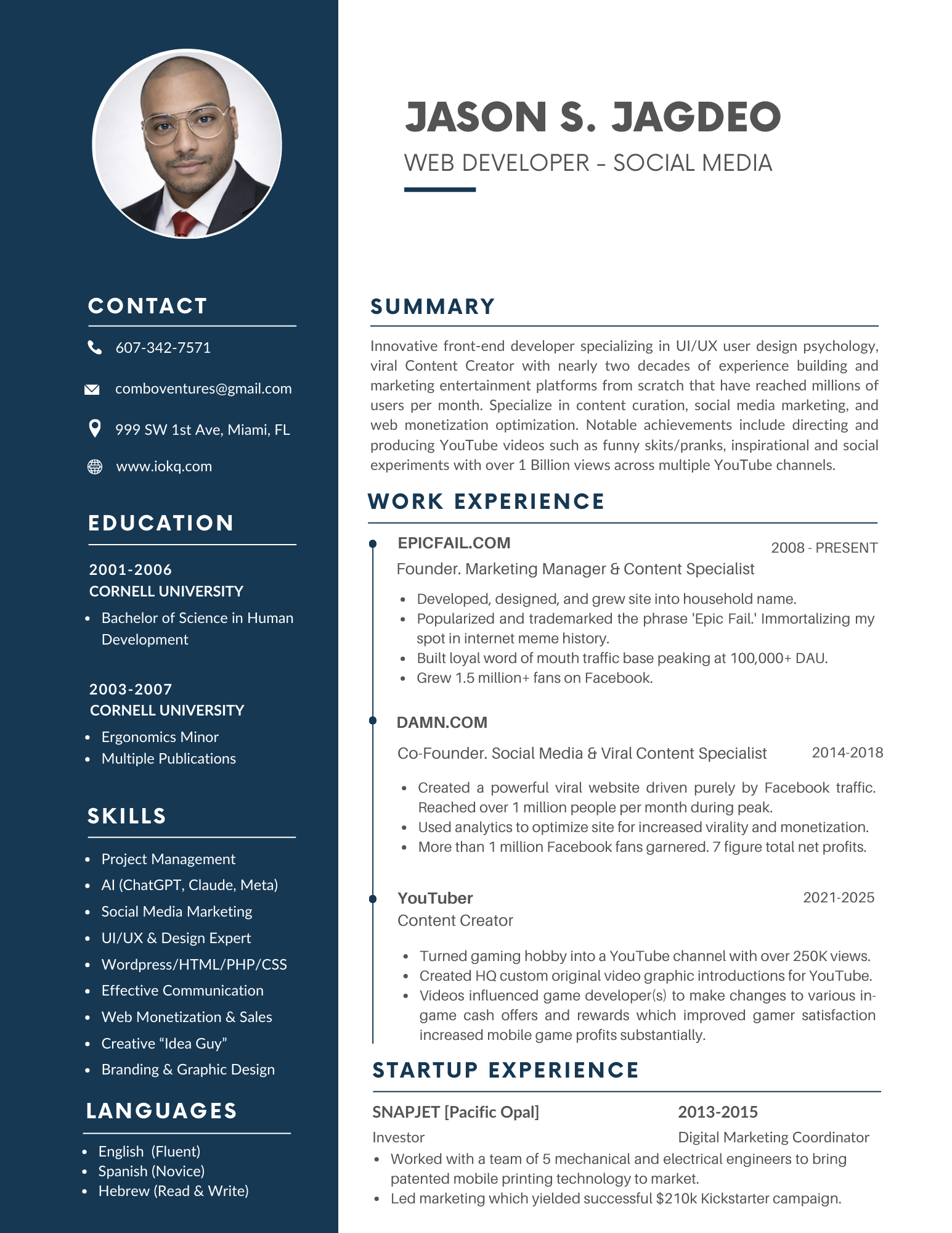 Jason Jagdeo Resume